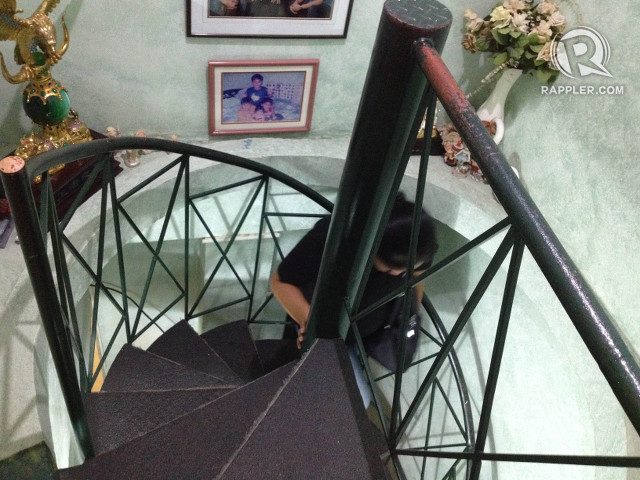 INTO HIS ABODE. Mayor Duterte climbs up this spiral staircase every day to reach his bedroom. 