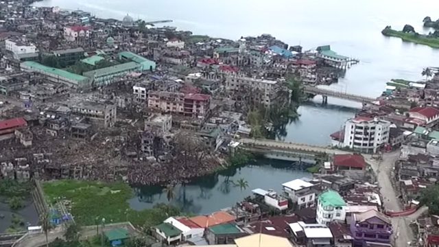 BRIDGES TOO FAR. A screenshot of a drone video shows key bridges in Marawi City. Photo by the Provincial Crisis Management Committee    