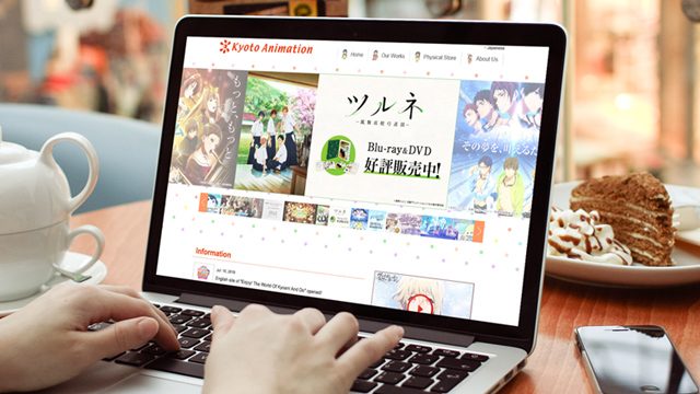 ANIME. The homepage of the Kyoto Animation  website. 
