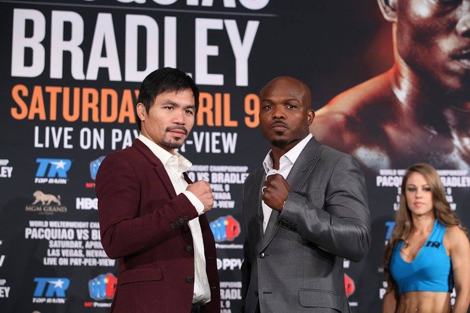 Manny Pacquiao and Timothy Bradley Jr will face off again on April 9 in what Pacquiao says will be his last fight. Photo by Jhay Oh Otamias/Rappler 