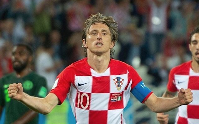 GOL. Kreator serangan Kroasia Luca Modric merayakan gol perdananya di Piala Dunia 2018. Foto dari instagram @lucamodric10 