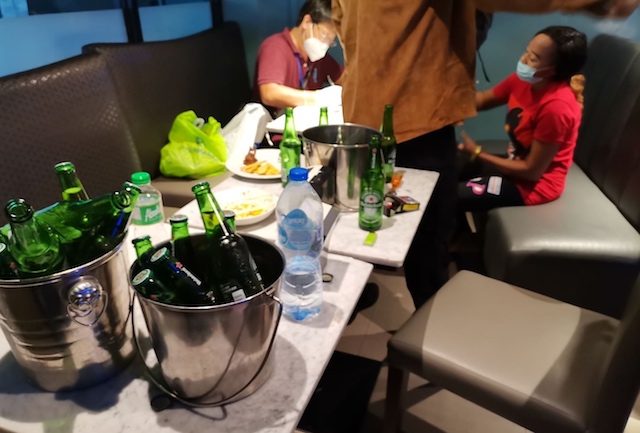 'EVIDENCE'. Police seized these beer bottles as evidence. Photo from Makati police 
