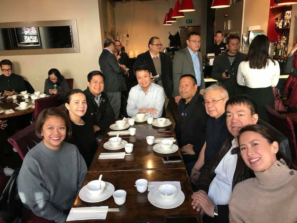LONDON. Senators with Yu and Poe's husband Neil Llamanzares during a London trip courtesy of the UK government. Photo from Pimentel's official Facebook account 