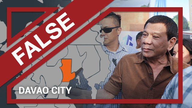 FALSE: Duterte claims ‘no projects’ for Davao City under his watch
