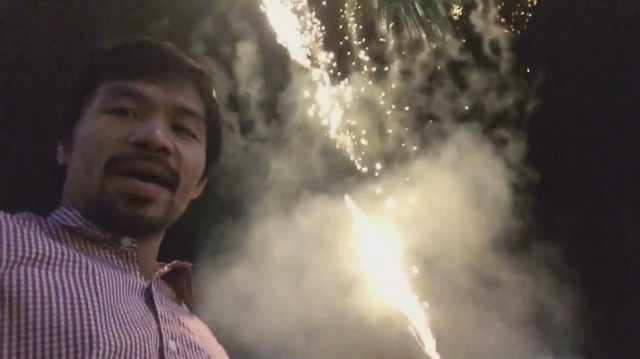 WATCH: Manny Pacquiao rings in New Year with fireworks
