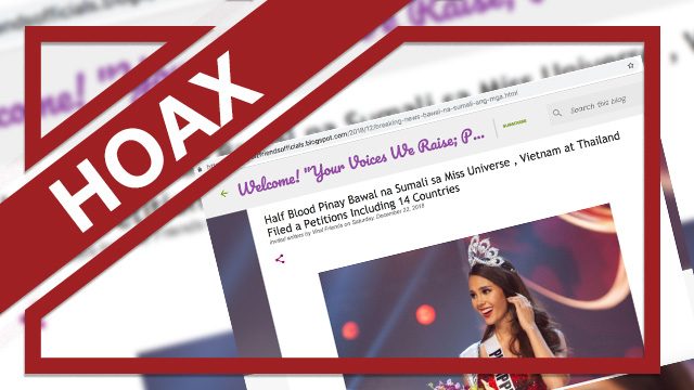 HOAX: Miss Universe ‘bans’ mixed-ethnicity Filipinos from competing