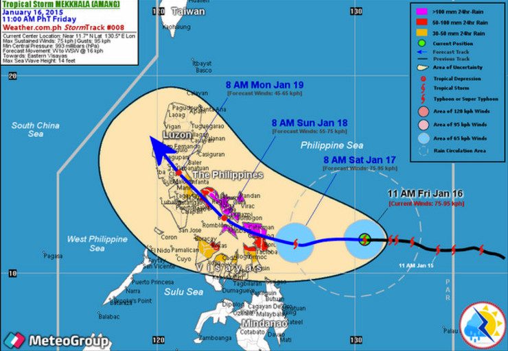 Other weather stations say E. Samar landfall for #AmangPH