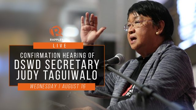 WATCH: Confirmation hearing of DSWD Secretary Judy Taguiwalo