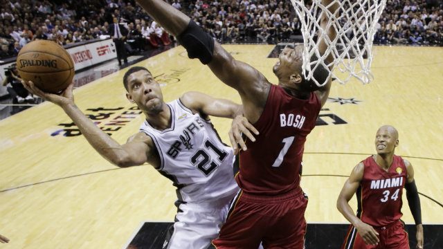 Duncan leads Spurs to game 1 win over Heat
