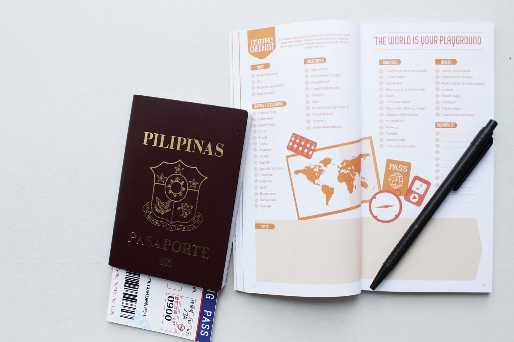 The Travel Daybook features an Essentials Checklist 