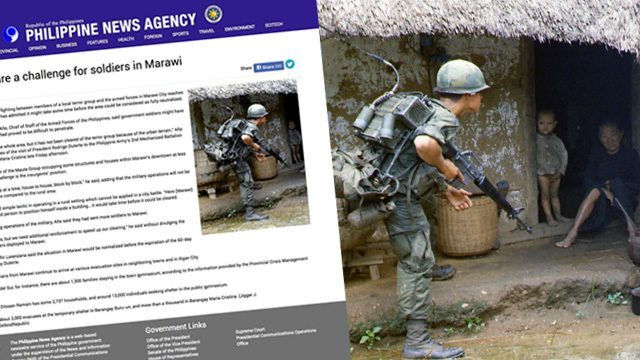 Philippine News Agency uses Vietnam photo in Marawi siege story