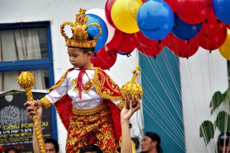 HOLY CHILD. Rishedwin Nino Labatus, the eldest child of the Labatus couple, dresses up as child Niño.  