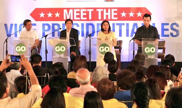Robredo, Marcos face off on martial law at VP forum
