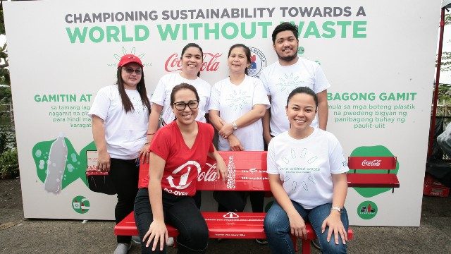 A NEW LEASE ON LIFE. This Coca-Cola bench is made out of recycled PET bottles. 