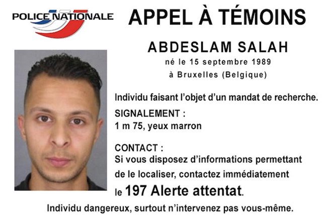 BURON. Salam Abdeslam merupakan salah satu buronan pelaku serangan di Paris. Foto dari Police Nationale/AFP 