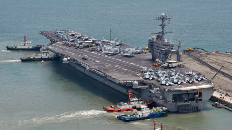 N. Korea condemns visit by US aircraft carrier