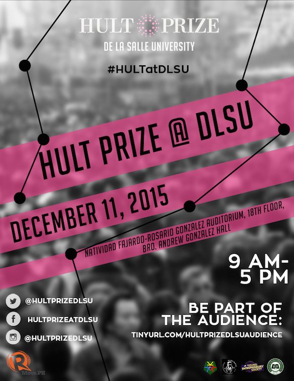 DLSU to host quarterfinals of Hult Prize Competition 2016