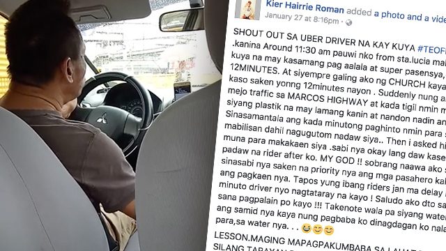 VIRAL: Uber driver eating on the road inspires netizens