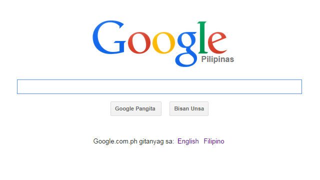 GOOGLE IN CEBUANO. The Cebuano language option on Google.com.ph.