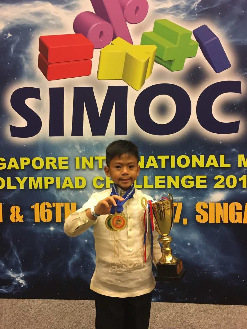WHIZ KID. Alexander Peter Benedict Lomibao, Grade 2 pupil of Ateneo Grade School, is a gold awardee and the top 3 for written contest, champion for the Math Warriors Contest, and 2nd place overall.
  