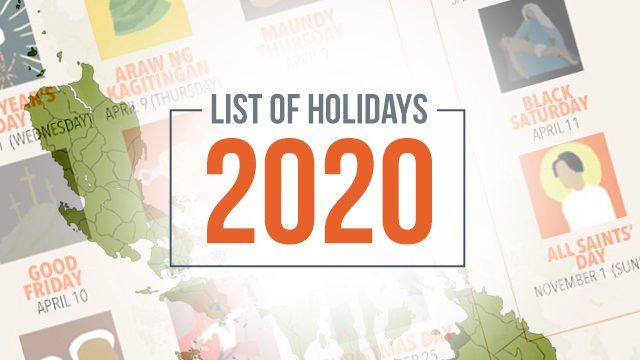 LIST: Philippine holidays 2020
