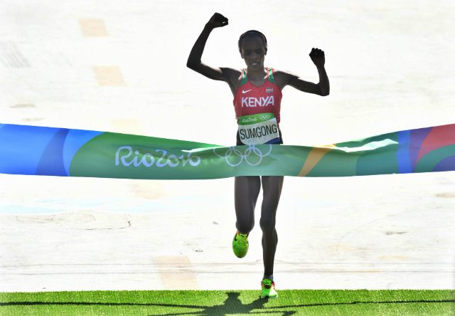 Kenya’s Sumgong wins Rio Olympics women’s marathon