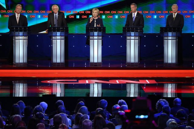 Clinton fends off rivals in first Democratic debate