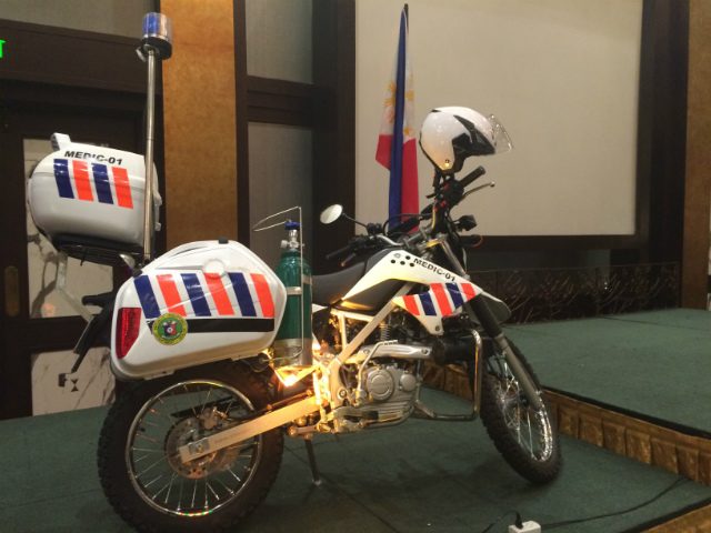 STATE OF THE ART. Paramedic riders can conduct minor surgeries using equipment from this motorcycle ambulance.  