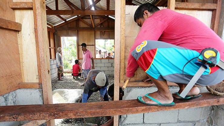 SAFER SHELTERS. Building back safer shelters and community-training on construction practices are a central part of the plan, with focus on resilience and risk-reduction. Photo from the Philippine Red Cross-Typhoon Haiyan website  