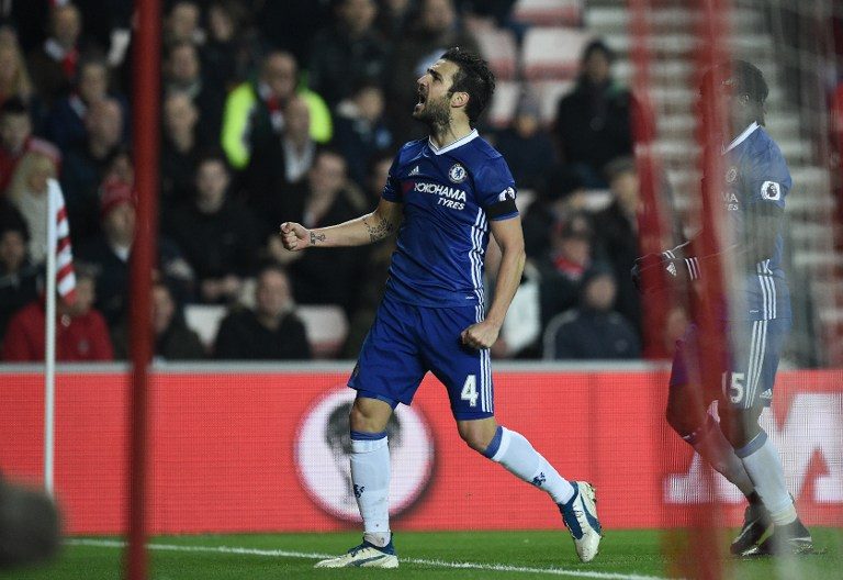 Fabregas scores as Chelsea takes 6 point lead in Premier League