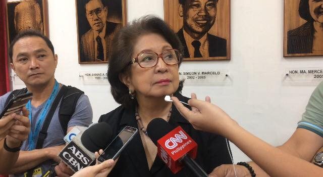 PDAF SCAM. Ombudsman Conchita Carpio Morales grants a short interview to beat reporters on May 16, 2017 on the developments in the PDAF scam. Photo by Lian Buan/Rappler 
