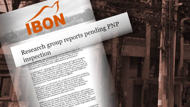 Ibon Foundation alarmed over ‘police inspection’ notice