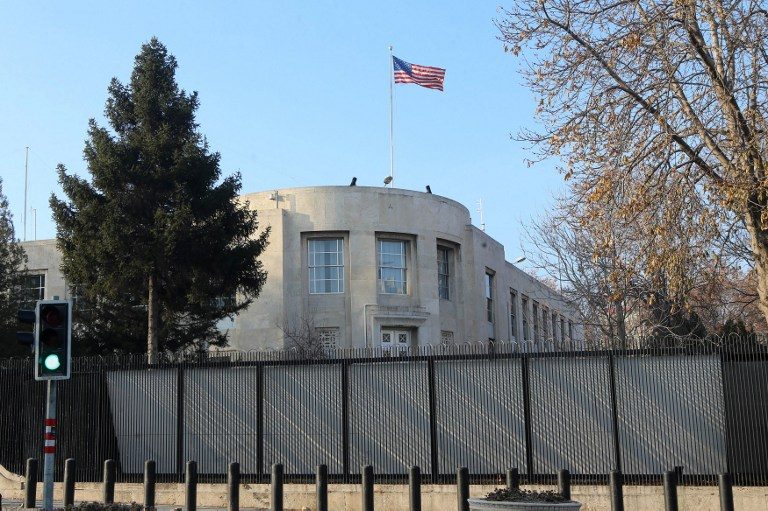 WARNING. A picture taken on December 20, 2016 shows the US Embassy in Ankara, closed for the day after a shooting incident overnight outside the American embassy in Ankara that followed the assassination of the Russian ambassador in the Turkish capital.
File photo by Adem Altan / AFP 