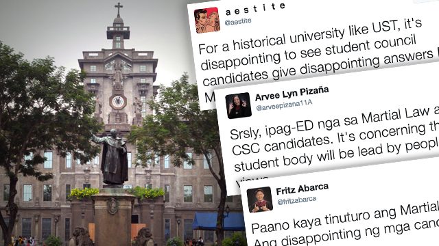 VIRAL: UST student council bets draw flak for views on martial law