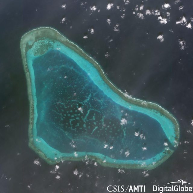 STRATEGIC. This is a photo of Panatag (Scarborough) Shoal taken on September 27, 2016. Photo from Asia Maritime Transparency Initiative website 