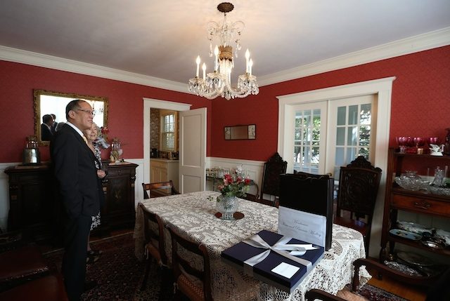 NOSTALGIA. President Benigno Aquino III visits the former family residence at 175 Washington Avenue in Boston on September 22, 2014, during an official visit to the US. Photo by Ryan Lim/Malacanang Photo Bureau   