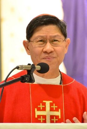 'DEPLORABLE ARROGANCE.' Manila Archbishop Luis Antonio Cardinal Tagle says arrogance caused politicians to steal what isn't theirs. File photo by Noli Yamsuan/Archdiocese of Manila