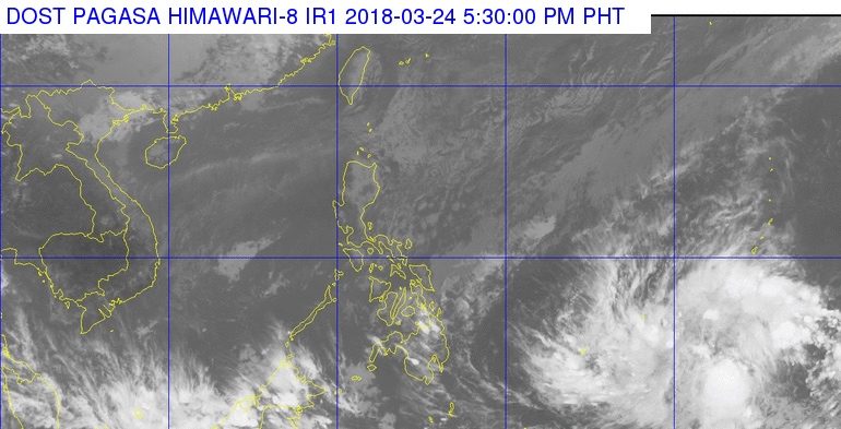 Scattered rains in Visayas, N. Mindanao, Caraga on March 25