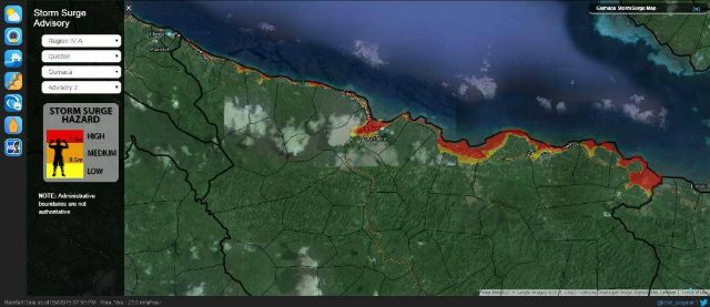 TIMELY. A sample storm surge hazard map in Gumaca, Quezon during Typhoon Nina (Nockten) in 2016. Screenshot from Project NOAH's official blog site   