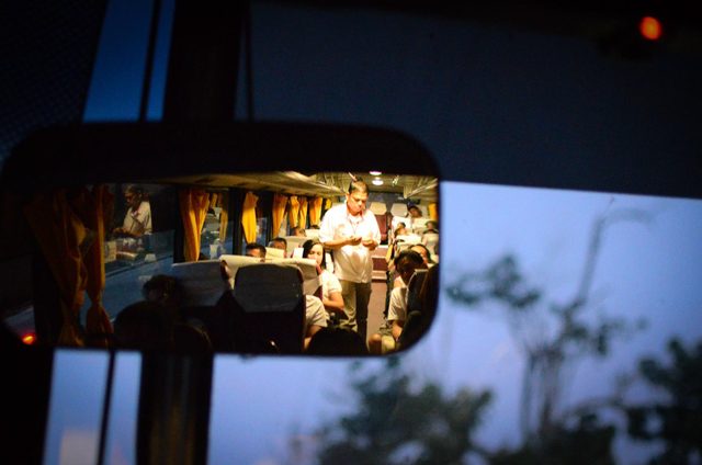 FIRST TRIP. Bus #137’s conductor, Orlando Manuel. Photo by Alecs Ongcal/Rappler  
