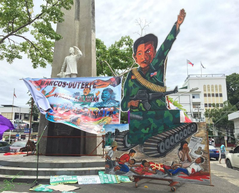 CDO EFFIGY. Protesters in Cagayan de Oro display the effigy to be burned during the rally on Friday, September 21, 2018. Photo by Kaye Quiblat/Rappler 