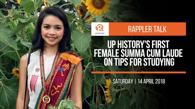Rappler Talk: UP History’s 1st female summa cum laude on tips for studying, success