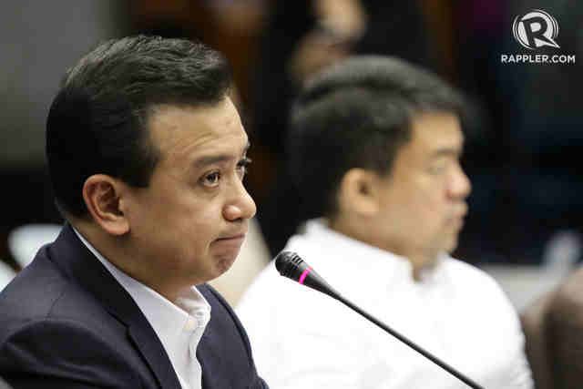 POWERLESS. Senators, voting 14-7, removed power from Senator Antonio Trillanes IV to investigate the Bureau of Immigration, including proposals to overhaul it  