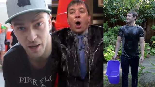 CELEBRITIES TAKE ON THE CHALLENGE. Justin Timberlake, Jimmy Fallon, and Mark Zuckerberg are just some of the big name personalities who have taken on the ice bucket challenge to raise awareness for ALS. Screengrabs from YouTube and Facebook 