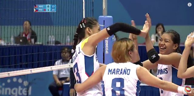 Philippine women’s volley team dominates Malaysia at SEA Games
