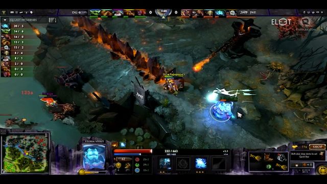JwF.Siapo (Storm Spirit) punishes an eager DG.Papapao (Earthshaker) 