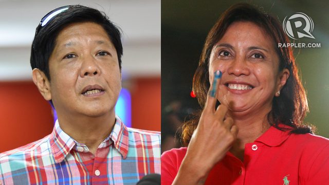 Hairline gap between Robredo, Marcos
