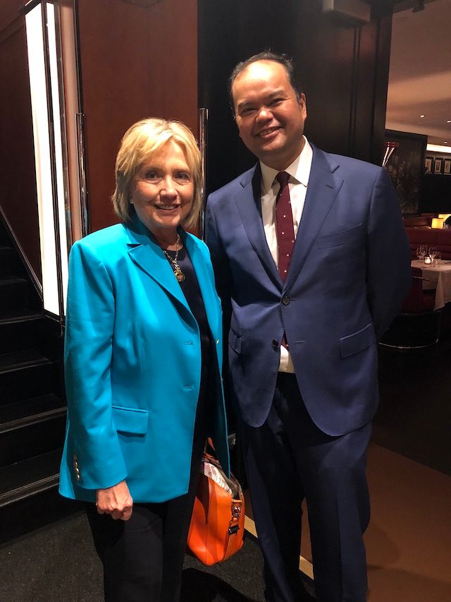 HILLARY. Jay Poblador, General Manager at The Lambs Club, with one of the The Lambs Club VIP regulars. Photo courtesy of Jay Poblador 