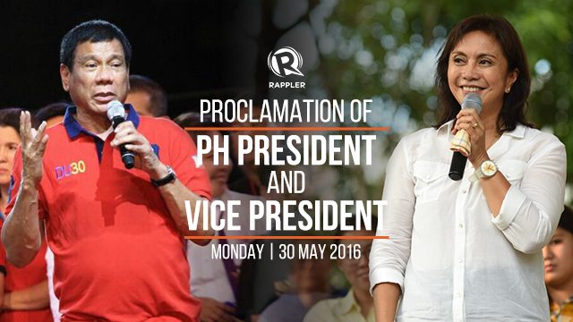 WATCH: Proclamation of next PH president and vice president