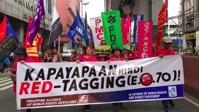 STOP THREATS. Human rights groups call for end of red-tagging under Rodrigo Duterte. Photo from PhilRights 